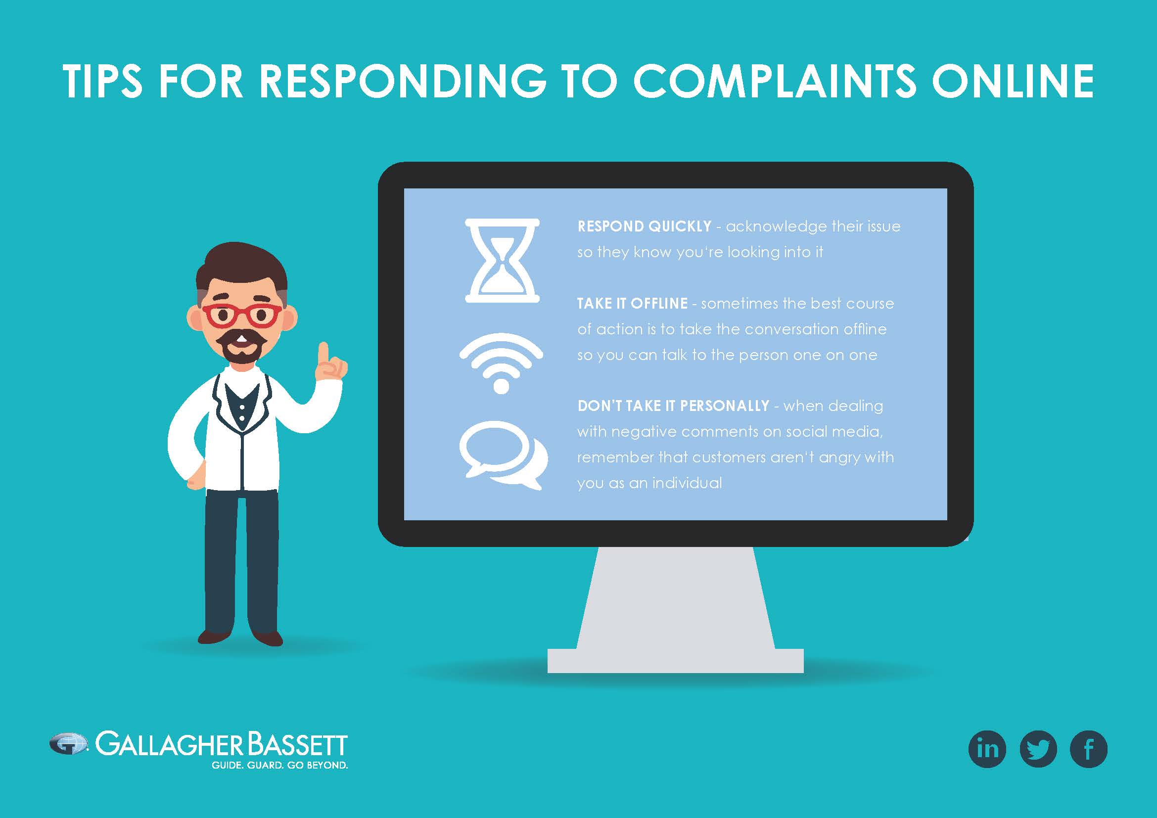 Poster Tips for Responding to Online Complaints